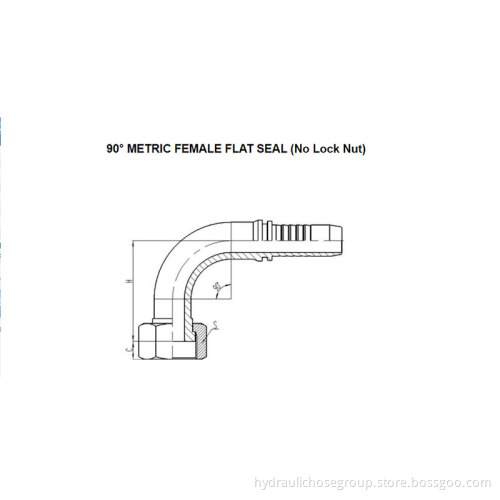90° Metric Female Flat Seal 20291-T